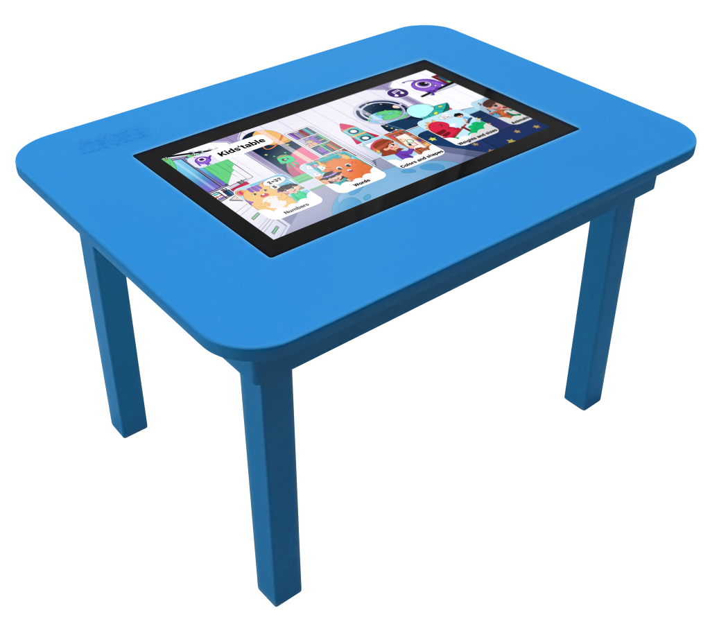 KIDS'TABLE, mesa azul transparente
