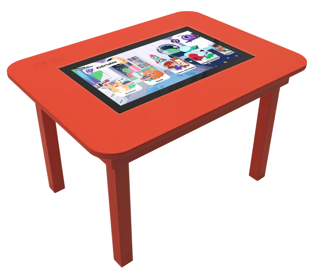 KIDS'TABLE, mesa roja transparente